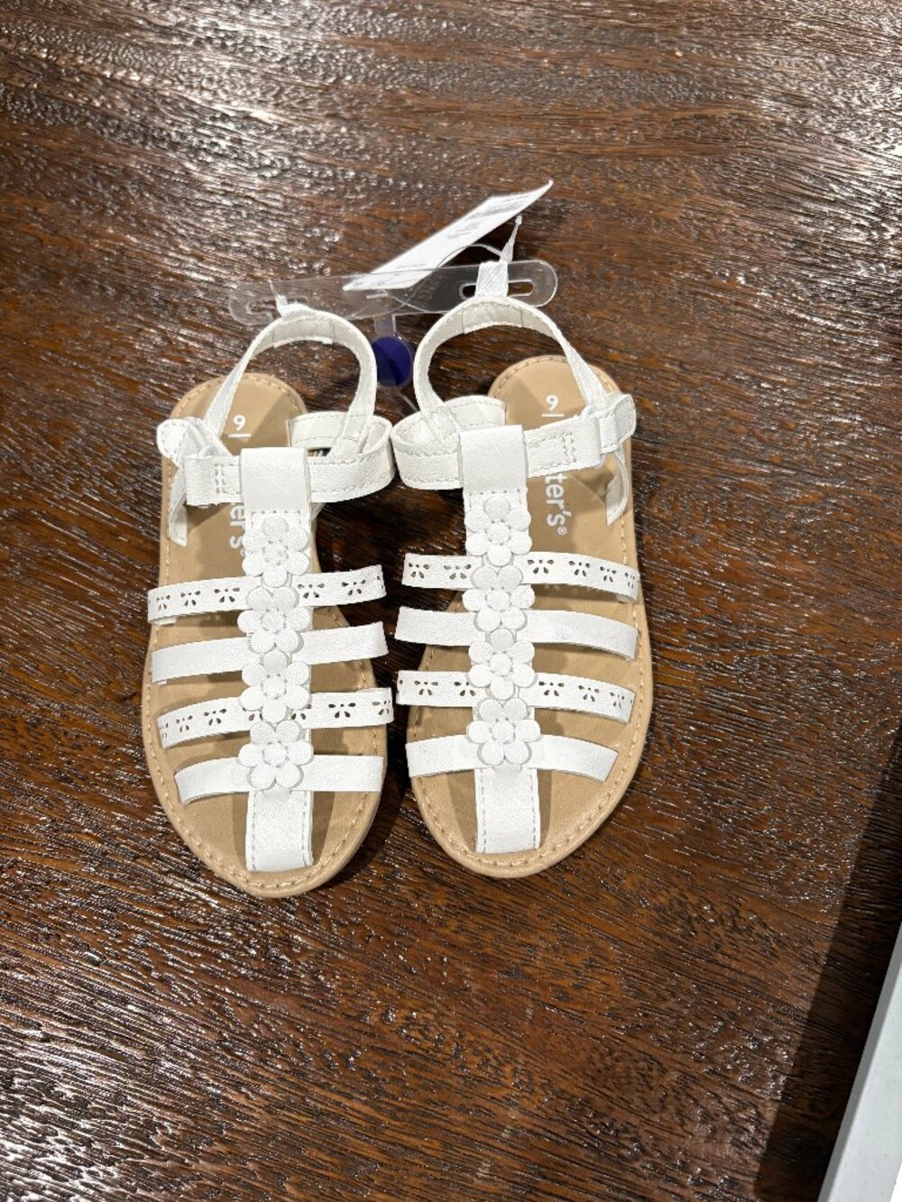 Carter's Girl's Akito White Flower Strappy Summer Sandals sz 9 NEW
